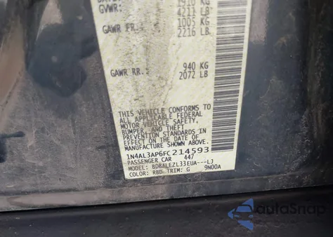 2015 Nissan Altima 2.5 S from USA, damaged, VIN 1N4AL3AP6FC214593